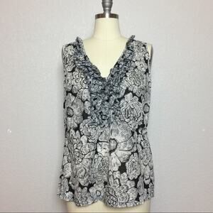 •New York & Company• Black & White Floral Top